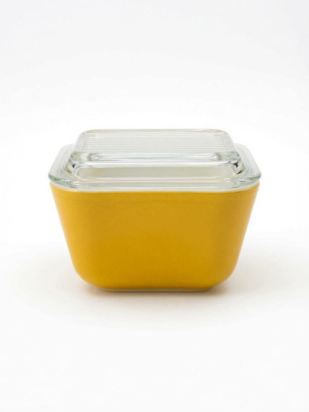 Vintage Pyrex Refrigerator Dish, Citrus Yellow with Glass Lid (1.5 Cup)